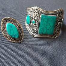 Load image into Gallery viewer, Tribal Ring and Cuff Bracelet