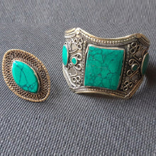 Load image into Gallery viewer, Tribal Ring and Cuff Bracelet