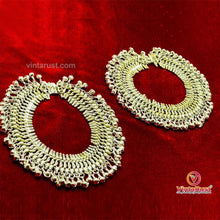Load image into Gallery viewer, Silver Kuchi Handmade Tribal Anklets Pair