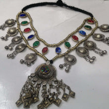 Load image into Gallery viewer, Kuchi Boho Bells Multicolor Glass Stone Necklace