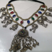 Load image into Gallery viewer, Kuchi Boho Bells Multicolor Glass Stone Necklace