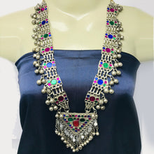 Load image into Gallery viewer, Kuchi Boho Necklace With Multicolor Glass Stones