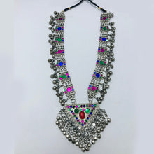 Load image into Gallery viewer, Kuchi Boho Necklace With Multicolor Glass Stones