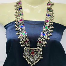 Load image into Gallery viewer, Kuchi Boho Necklace With Multicolor Glass Stones