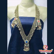 Load image into Gallery viewer, Silver Kuchi Tassels Long Pendant Necklace