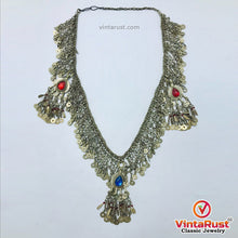 Load image into Gallery viewer, Silver Kuchi Tassels Long Pendant Necklace