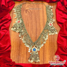 Load image into Gallery viewer, Silver Kuchi Tassels Long Pendant Necklace