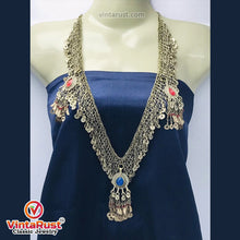 Load image into Gallery viewer, Silver Kuchi Tassels Long Pendant Necklace