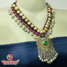 Load image into Gallery viewer, Tribal Turkmen Style Necklace With Dangling Tassels and Bells