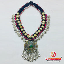Load image into Gallery viewer, Tribal Turkmen Style Necklace With Dangling Tassels and Bells