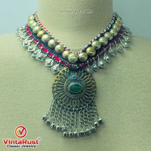 Load image into Gallery viewer, Tribal Turkmen Style Necklace With Dangling Tassels and Bells