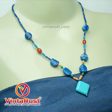 Load image into Gallery viewer, Lapis and Turquoise Beaded Necklace