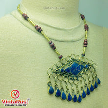 Load image into Gallery viewer, Lapis Lazuli Pendant Necklace With Beaded Chain