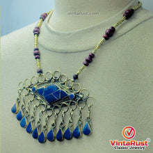 Load image into Gallery viewer, Lapis Lazuli Pendant Necklace With Beaded Chain