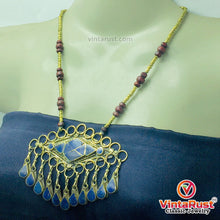 Load image into Gallery viewer, Lapis Lazuli Pendant Necklace With Beaded Chain