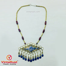 Load image into Gallery viewer, Lapis Lazuli Pendant Necklace With Beaded Chain