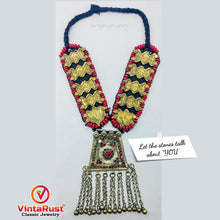 Load image into Gallery viewer, Long Red Beaded Vintage Pendant Necklace