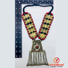 Load image into Gallery viewer, Long Red Beaded Vintage Pendant Necklace