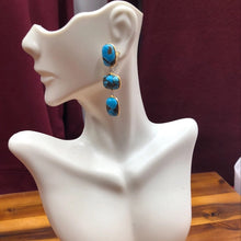 Load image into Gallery viewer, Long Dangle Turquoise Earrings