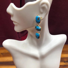 Load image into Gallery viewer, Long Dangle Turquoise Earrings