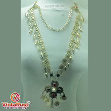 Load image into Gallery viewer, Long Two Layers Silver Pendant Necklace