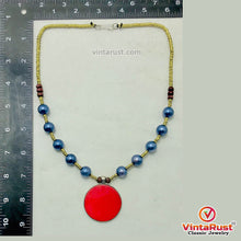 Load image into Gallery viewer, Metal & Wooden Beaded Chain Pendant Necklace