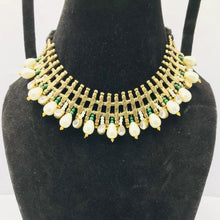Load image into Gallery viewer, Afghan Metal Choker Necklace With Pearls