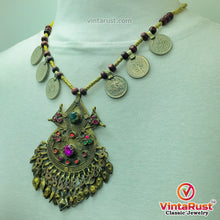 Load image into Gallery viewer, Vintage Metal And Wooden Beaded Chain Necklace