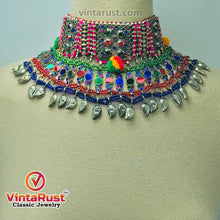 Load image into Gallery viewer, Multicolor Glass Stone Choker Necklace