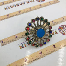 Load image into Gallery viewer, Afghan Massive Ring With Multicolor Glass Stones
