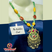 Load image into Gallery viewer, Multicolor Stone Beaded Chain Pendant Necklace
