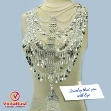 Load image into Gallery viewer, Tribal Necklace With Dangling Tassels and Big Pendant