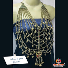 Load image into Gallery viewer, Multilayers Bib Necklace with Massive Dangling Pendant