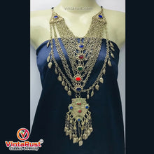 Load image into Gallery viewer, Multilayers Bib Necklace With Dangling Massive Pendant