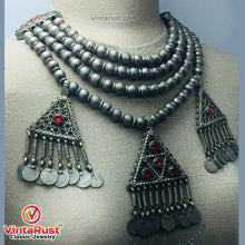 Load image into Gallery viewer, Metal Beaded Chain Necklace With Dangling Pendants and Coins