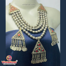 Load image into Gallery viewer, Metal Beaded Chain Necklace With Dangling Pendants and Coins