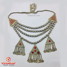 Load image into Gallery viewer, Metal Beaded Chain Necklace With Dangling Pendants and Coins