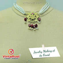 Load image into Gallery viewer, Multilayers Pearls Beaded Choker Necklace With Stones