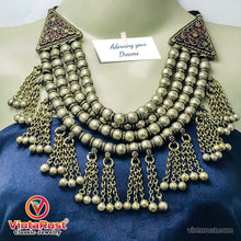 Load image into Gallery viewer, Multilayers Silver Metallic Beaded Choker Necklace