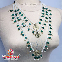 Load image into Gallery viewer, Pearls Beaded Multilayers Bib Necklace