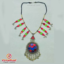 Load image into Gallery viewer, Red and Green Bell Glass Stones Pendant Necklace