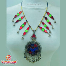Load image into Gallery viewer, Red and Green Bell Glass Stones Pendant Necklace