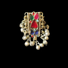 Load image into Gallery viewer, Multicolor Glass Stones Kuchi Statement Ring