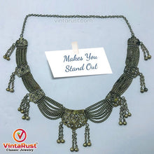 Load image into Gallery viewer, Rustic Silver Kuchi Vintage Necklace With Bells