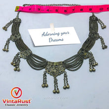 Load image into Gallery viewer, Rustic Silver Kuchi Vintage Necklace With Bells