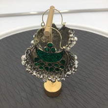 Load image into Gallery viewer, Tribal Green Glass Stones Earrings