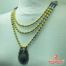 Load image into Gallery viewer, Silver And Golden Beaded Chain Necklace