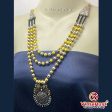 Load image into Gallery viewer, Silver And Golden Beaded Chain Necklace