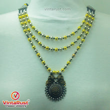 Load image into Gallery viewer, Silver And Golden Beaded Chain Necklace