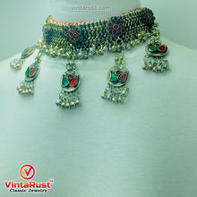 Load image into Gallery viewer, Multicolor Glass Stones Silver Kuchi Bells Jewelry Set